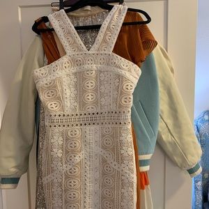 Superdown white crochet dress